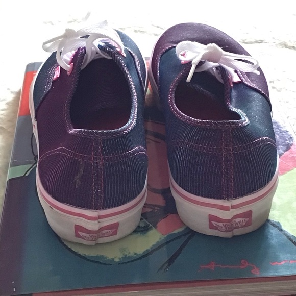 Vans Off the Wall Sneaker in Metallic Purple Excellent Size 8.5 Men/10 Women - Picture 12 of 13